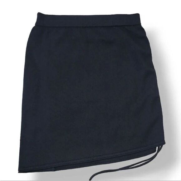 Modern Citizen Taryn Ruched Drawstring Knit Mini Skirt in Black Size Small - Picture 6 of 10